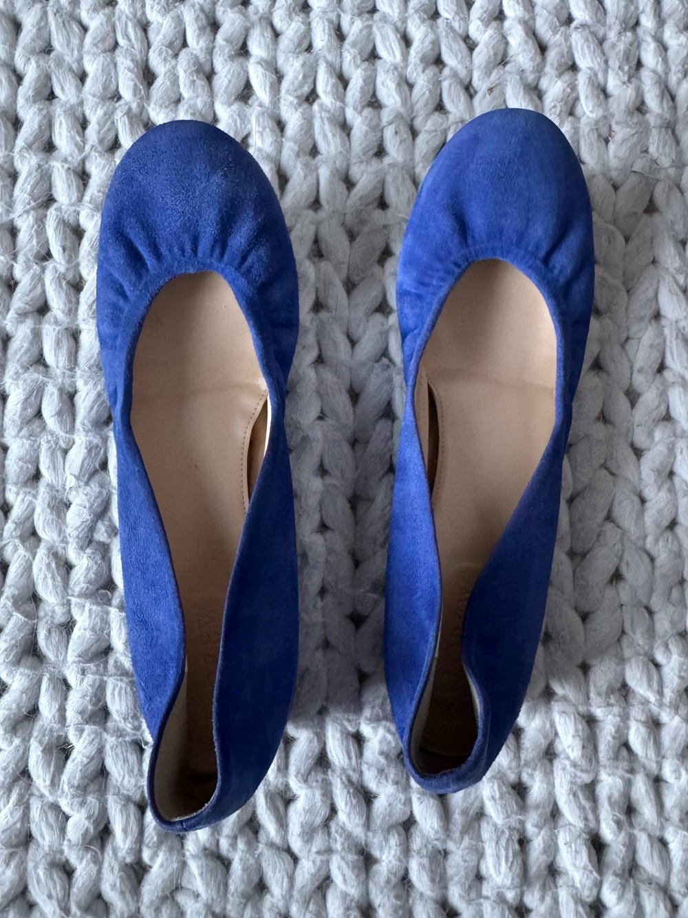J. Crew Cece Blue Suede Flats, size 9